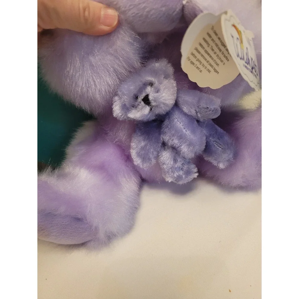 Wishpets 2002 purple bear mother with baby 10